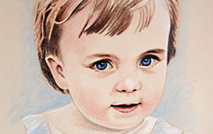 Kinderportrait Farbstiftzeichnung